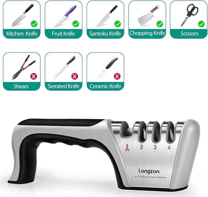 Longzon 5-in-1 Knife Sharpener 4 Stage - Image 3