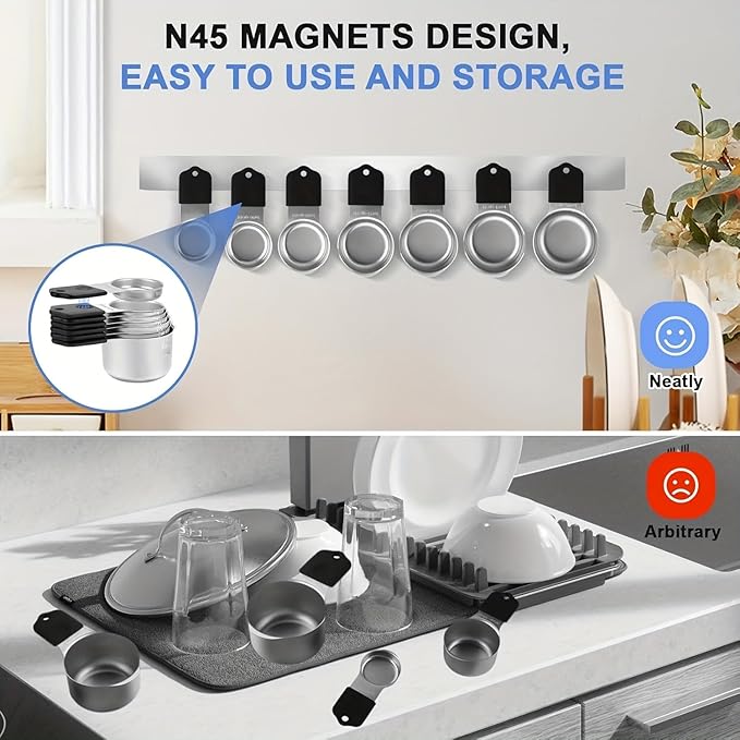 Magnetic Measuring Cups, Stainless Steel Kitchen Aid Cups Measuring set - Image 4