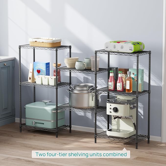 SINGAYE 4 Tier Storage Rack Wire Shelving Unit Shelves Metal - Image 3