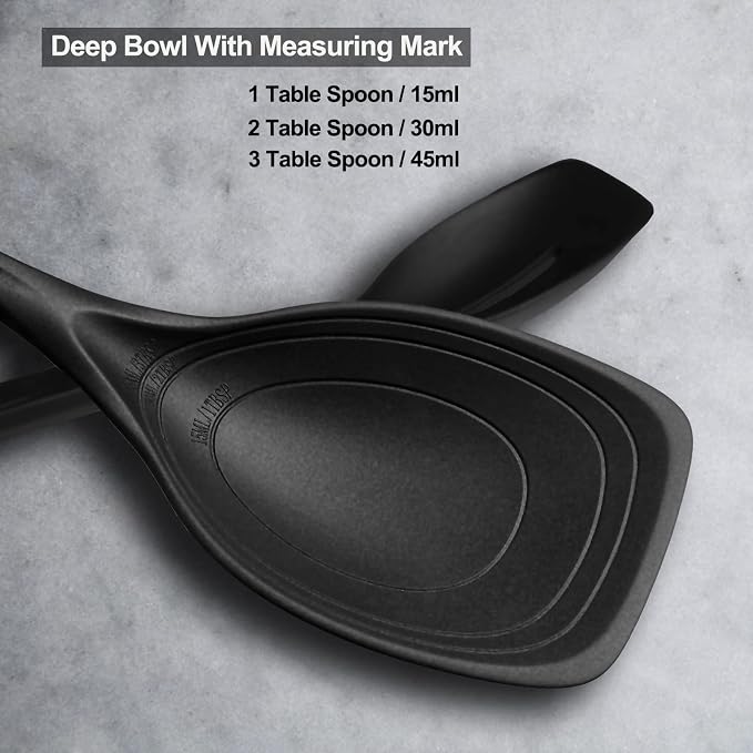 Large Silicone Cooking Spoon, Non-Stick Solid Spoon set - Image 3