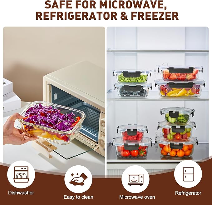 Liuruiyu 12 Pack Glass Food Storage Containers - Image 6