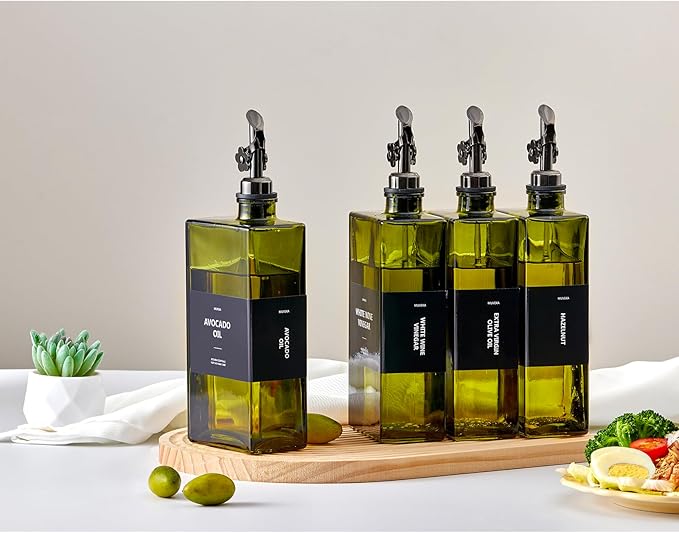 Olive Oil Dispenser Bottle for Kitchen, 16.9oz /500ml Cooking Vinegar Dispenser - Image 3