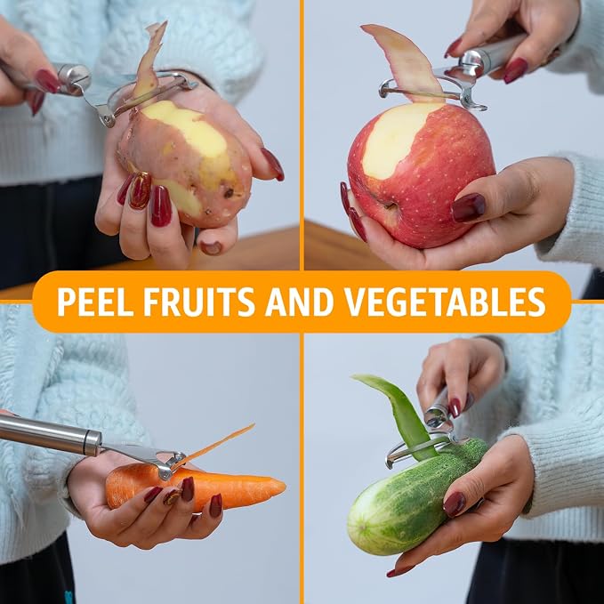 Potato Peeler Stainless Steel, Y Peeler Multifunctional Vegetable Peeler - Image 7