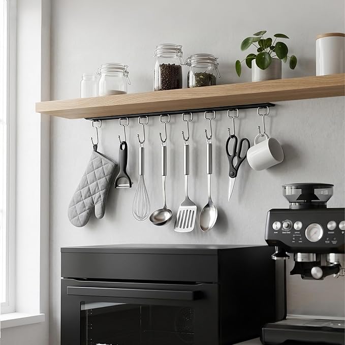 Cociat 2PCS Utensil Racks with 8 Hooks 17 Inch Kitchen Utensil Holders Hanging - Image 5