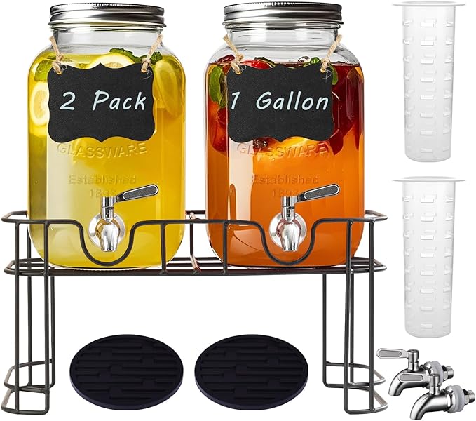 1 Gallon Glass Drink Dispenser by Galssmaic