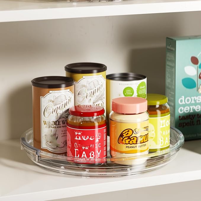 LAMU 2 Pack Clear Lazy Susan Turntable Organizer - Image 3