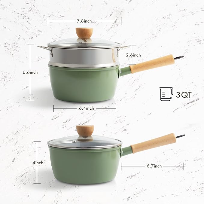 ROCKURWOK Ceramic Nonstick Sauce Pan, 3 QT Pot - Image 7
