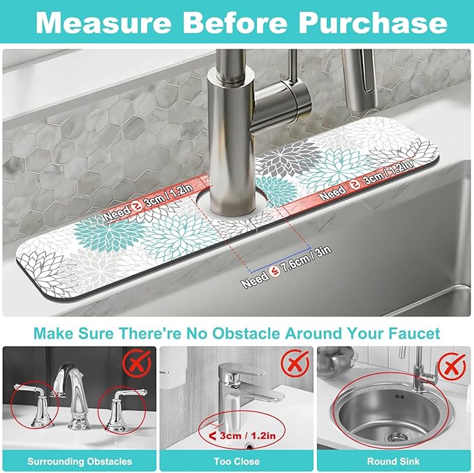 Findosom 2PCS 16" x 24" Dish Drying Mat & 24" x 5.5" Sink Splash Guard - Image 3