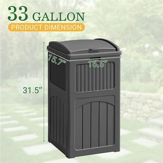 Greesum 33 Gallon Outdoor Trash Can - Image 7