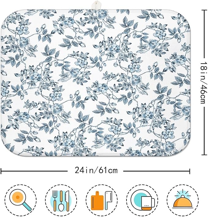 Floral Spring Large Dish Drying Mat - Image 7