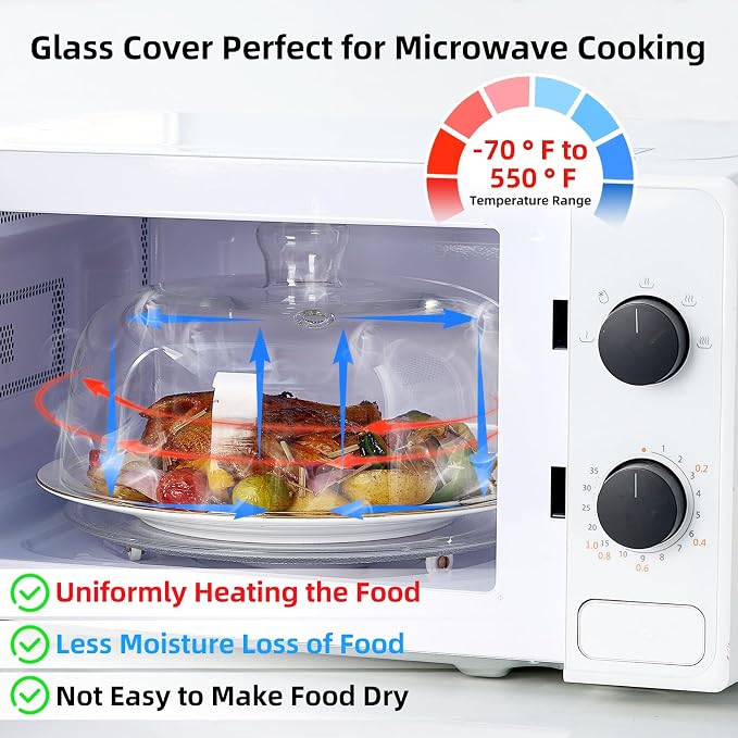 10 inch Glass Microwave Splatter Cover, All Glass, BPA-Free & Non-Plastic - Image 4