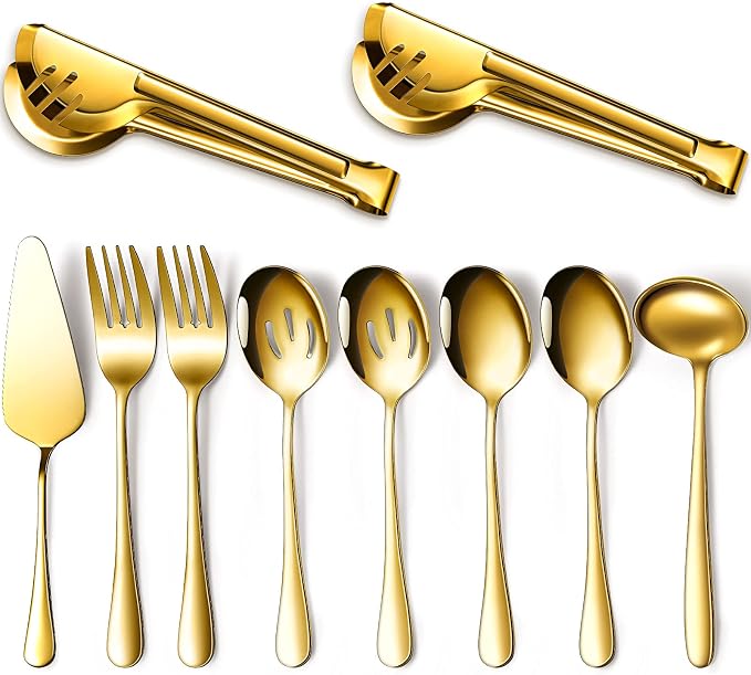 Patelai Serving Utensils Set Include Stainless Steel Large Spoons Slotted by Patelai