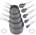 Measuring Cups and Spoons Set of 10 Pieces, Nesting Measure Cups Spoons by FONYA