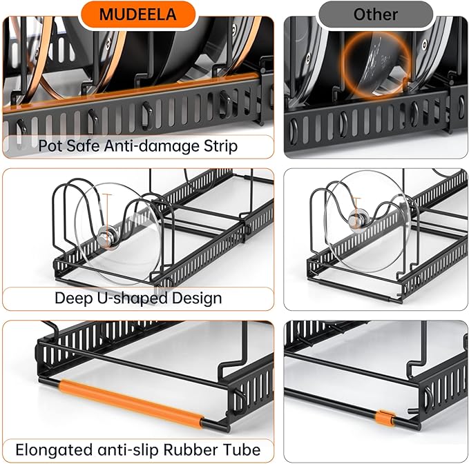 MUDEELA Pots and Pans Organizer Rack - Image 4