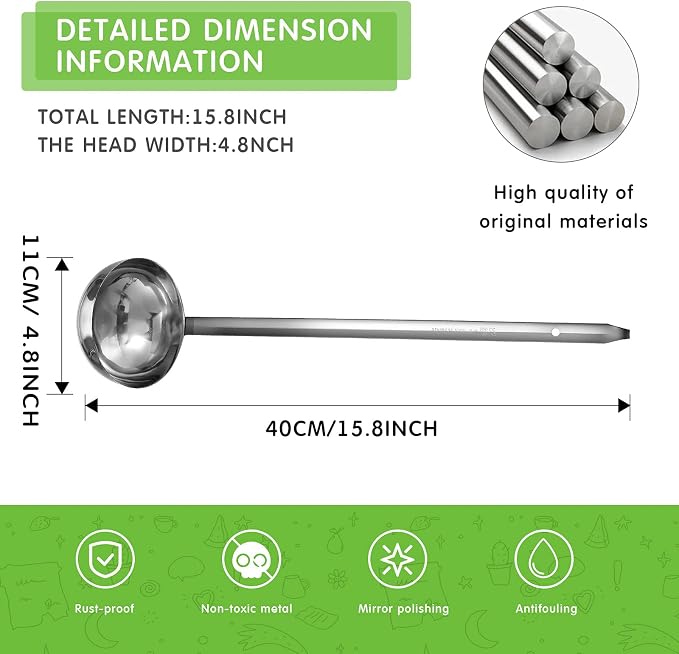 meekoo Stainless Steel Ladle Soup Handle Ladle - Image 2
