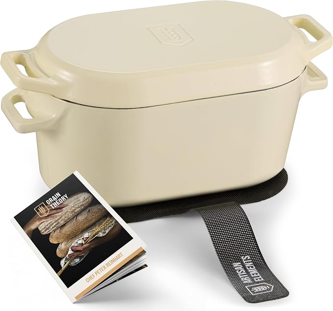 Kook Dutch Oven, for Bread Baking, Sourdough Loaf Pan, Dual Handles, Enameled by Kook