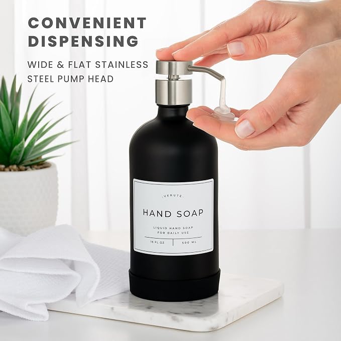 Hand and Dish Soap Dispenser for Kitchen and Bathroom, Stainless Steel Pumps - Image 4
