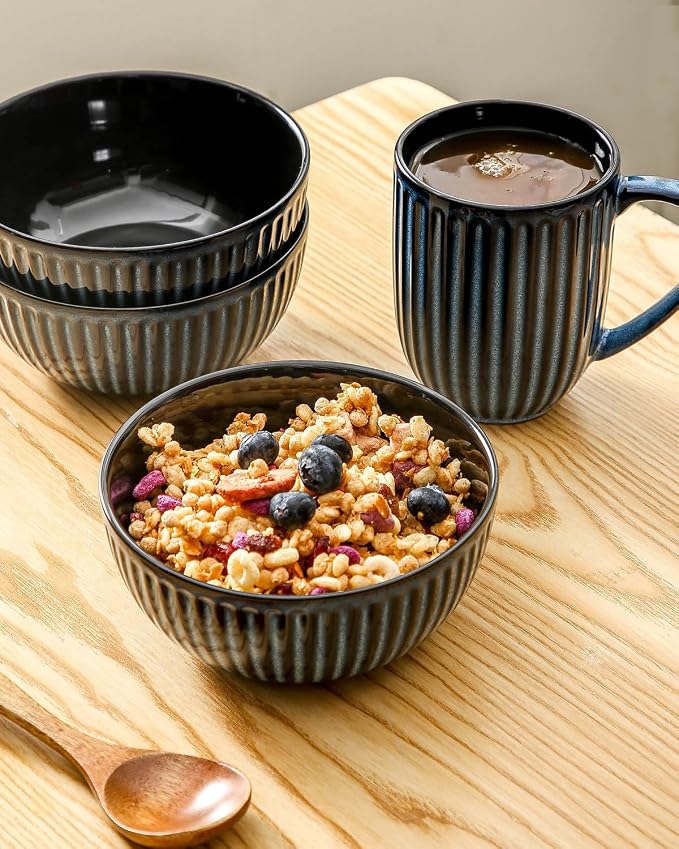 Hasense Porcelain Cereal Bowls Set 24 Oz - Image 4
