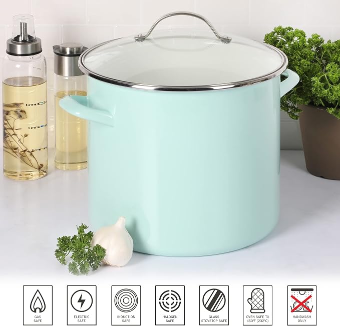Martha Stewart Thayer 12-Quart Enamel on Steel Scratch-Resistant Stock Pot - Image 5