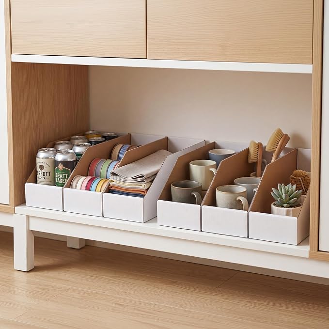 EXYGLO Cardboard Storage Bins 50 Pack, Corrugated Organizer Bins - Image 6