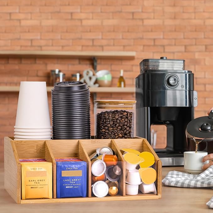 Bamboo Coffee Station Organizer - Image 5