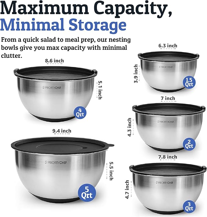 Priority Chef Stainless Steel Mixing Bowls - Image 4