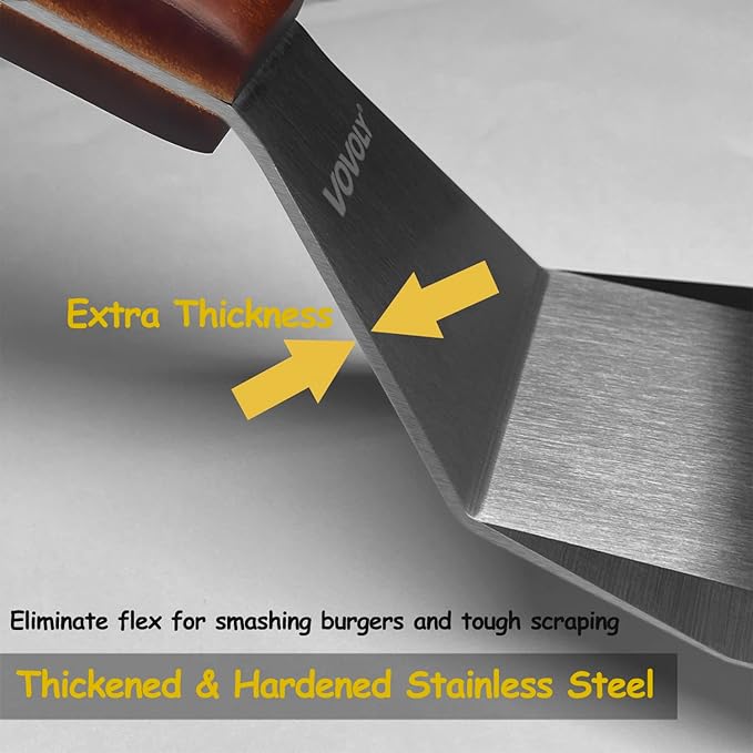 Professional Metal Spatula for Cast Iron Skillets and Flat Top Grills, Full - Image 6