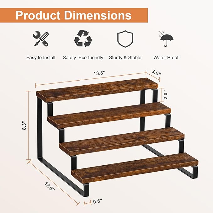 Giikin 4 Tier Spice Rack, Kitchen Counter Storage Shelves Cupcake Stand Holder - Image 6