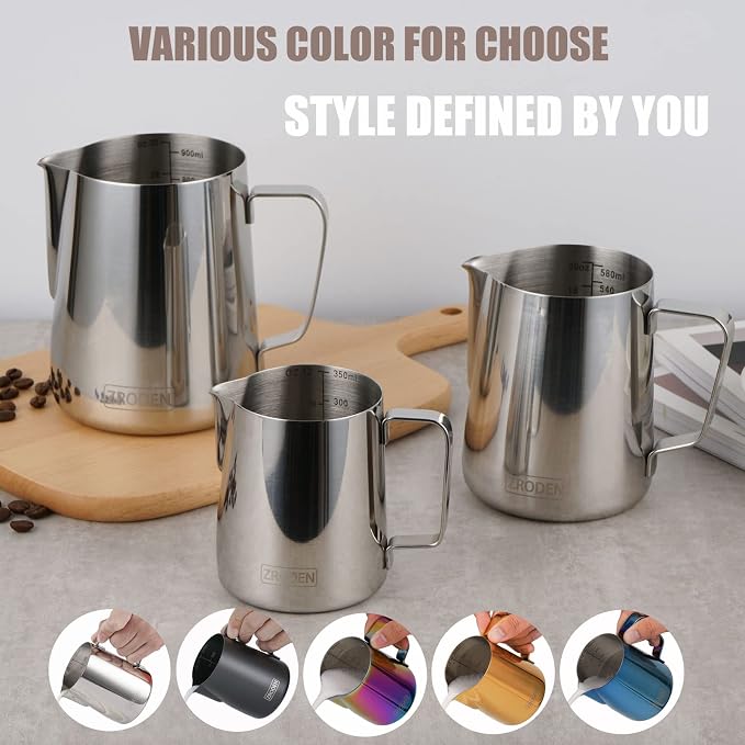 Milk Frothing Pitcher, 20oz Espresso Steaming Pitchers Stainless Steel - Image 5