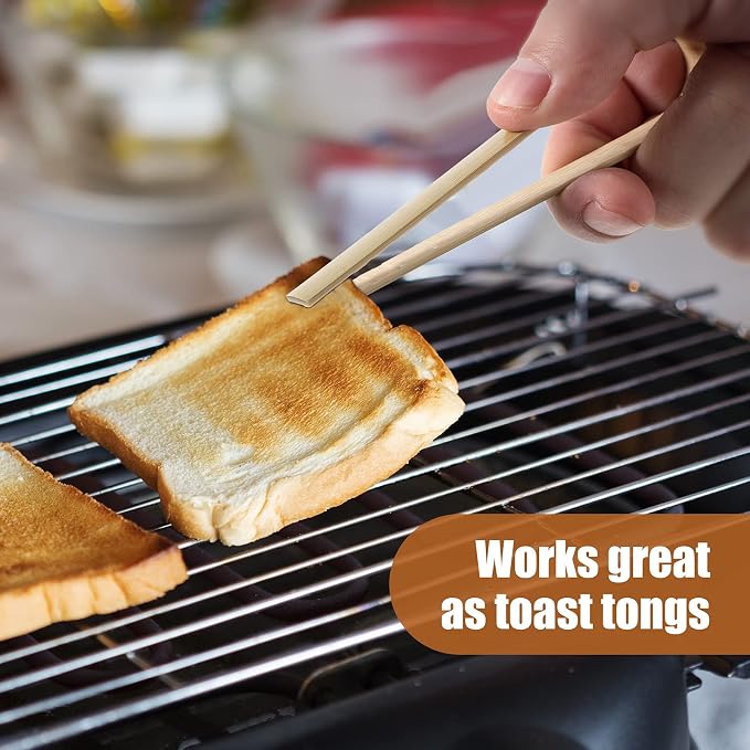 150 Pieces Mini Bamboo Disposable Tongs 4 Inch Bamboo Toast Tong Wooden Cooking - Image 5