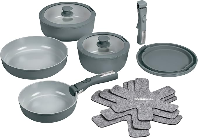 Cuisinart 13-Pc, ClickSmart Nonstick Detachable Handle Ceramic Cookware by Cuisinart