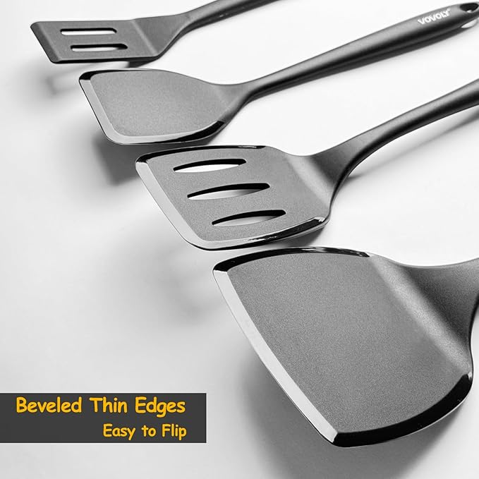 Silicone Spatula Set, 600°F Heat Resistant Silicone Spatula Turner Flipper - Image 3