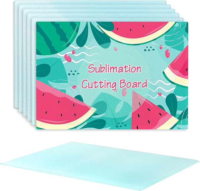 6Pack Sublimation Glass Cutting Board Blanks, Textured Tempered Glass Chopping by HYHOSHI