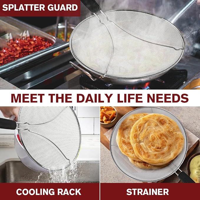Splatter Screen for Cooking, Perforated Stainless Steel, 13 Inch Stainless - Image 6