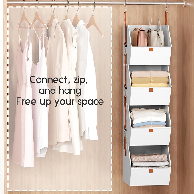 Homsorout Hanging Closet Organizer 4 Tier - Image 5
