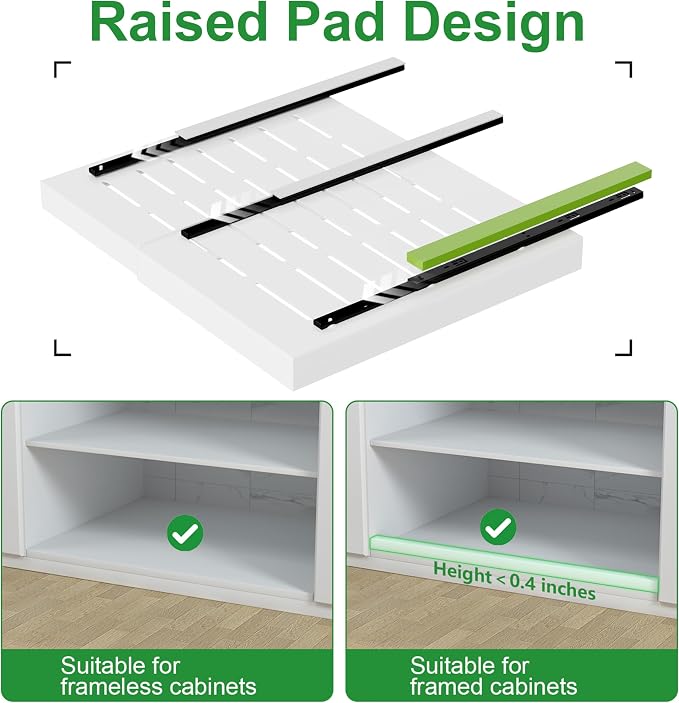PAKETA 4 Pack Expandable Pull Out Cabinet Organizer, Upgrade 3 Slide Rails - Image 5