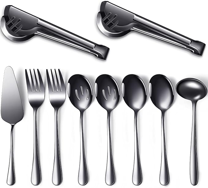 Patelai Serving Utensils Set Include Stainless Steel Large Spoons Slotted by Patelai