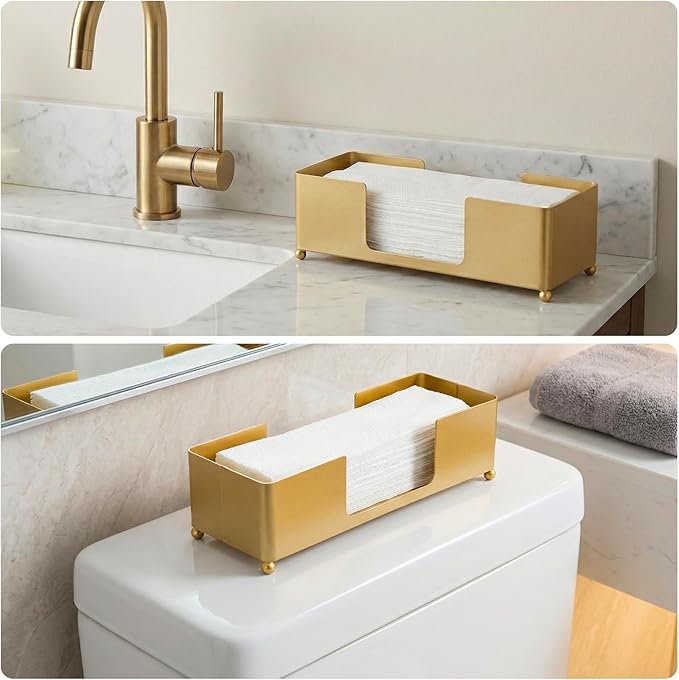 MyGift Gold Paper Towel Holder, Toilet Paper Towel Dispenser - Image 2