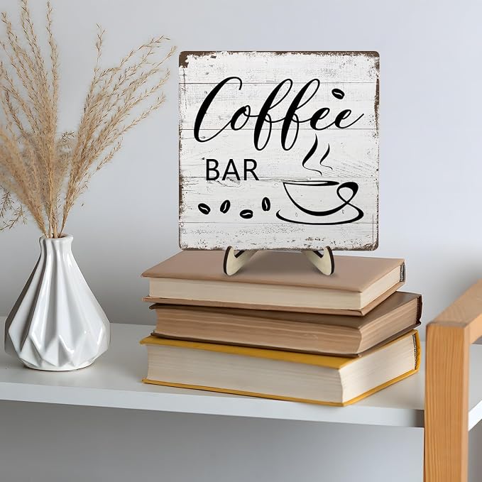 Coffee Bar Decor Sign – Rustic Wooden Plaque - Image 8