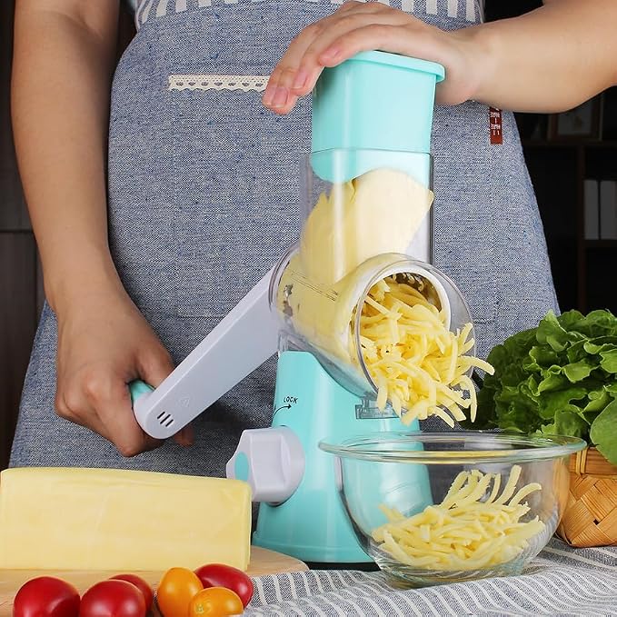 Ourokhome Rotary Cheese Grater Hand Crank, Kitchen Shredder Speed Mandolin - Image 9