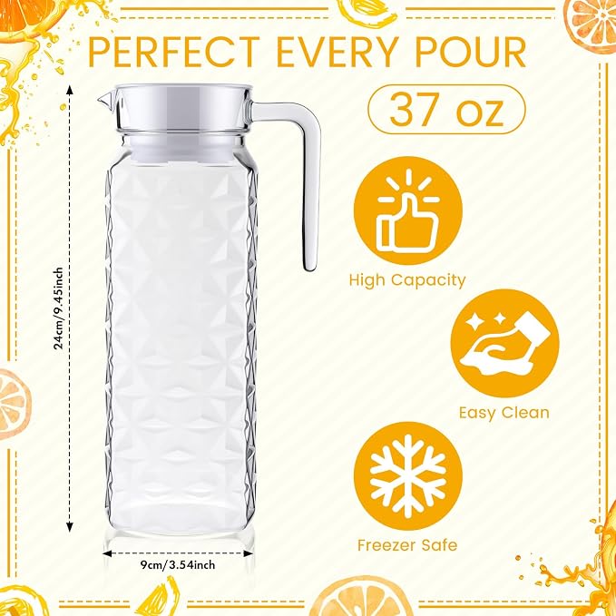 Didaey 4 Pcs Acrylic Water Pitcher - Image 2
