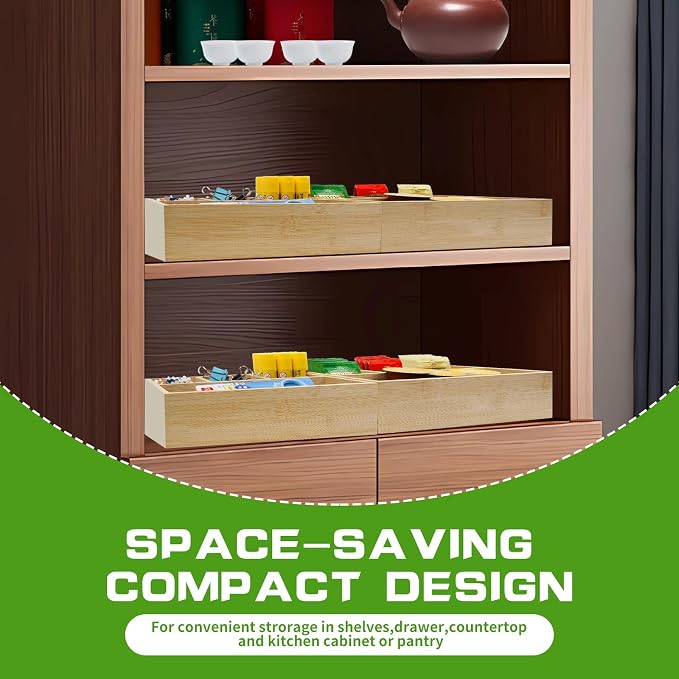 2 Pack Bamboo Tea Bag Organizers, Wood Tea Bag Storage - Image 4