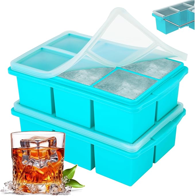 Large Ice Cube Trays for Whiskey, Silicone Ice Cube Tray, by Xomoo