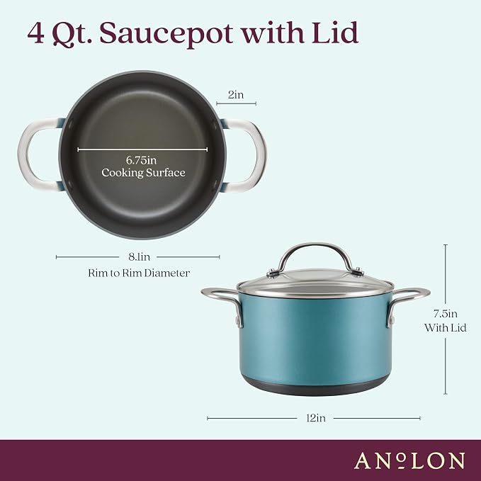 Anolon Achieve Hard Anodized Nonstick Saucepot - Image 2