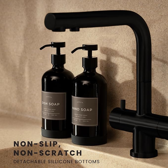 Hand and Dish Soap Dispenser for Kitchen and Bathroom, Stainless Steel Pumps - Image 2