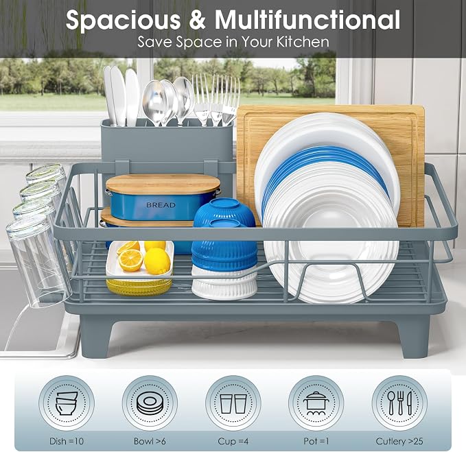 Urackify Dish Drying Rack for Kitchen Counter, Sink Dish Rack - Image 4