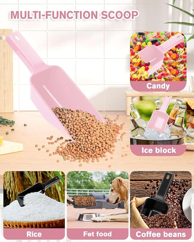 2 Cup Dog Food Scoop, Plastic Pet Food Scoop - Image 4