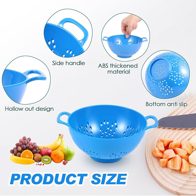 Baderke 4 Pack Mini Colander for Kitchen Plastic Berry Strainer - Image 3