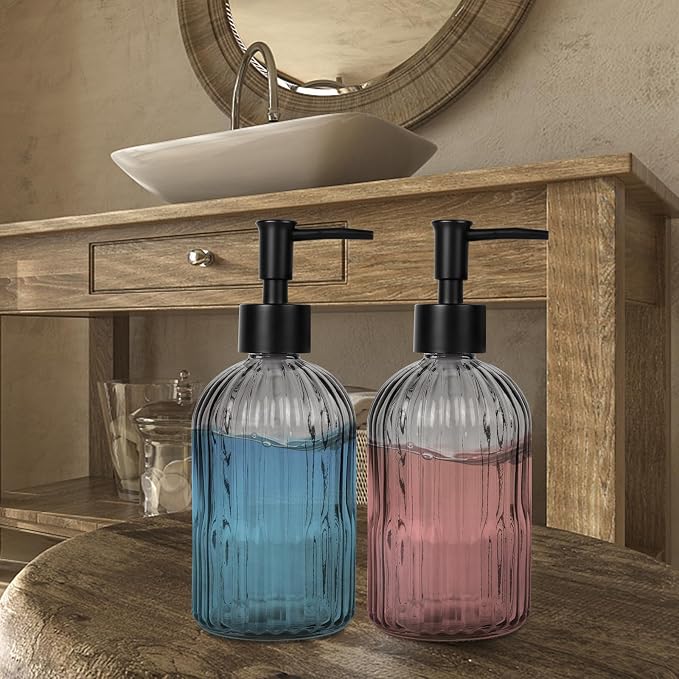 2 Pack 11oz Glass Soap Dispenser - Image 6