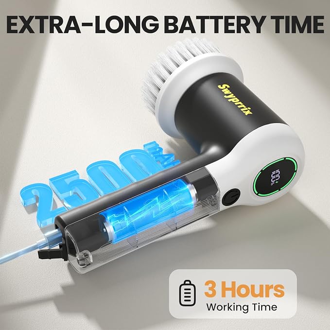 Electric Bathroom Cleaning Brush, Cordless Spin Scrubber Full Body Waterproof - Image 5